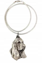 Art-Dog Basset Hound nyaklánc kutyával, medál ezüst kígyó láncon (5906111283224)