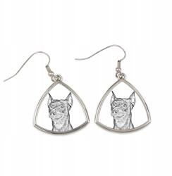 Art-Dog Pinczer közepes háromszög alakú lógós fülbevaló kutyával, fényképpel (5055882475717)