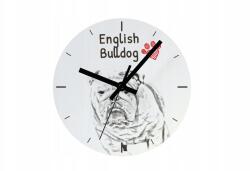  Bulldog falióra kutyával, lógó és álló, fényképpel személyre szabható, 20 cm (5060381105690)