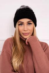 Kesi Ilona polár sapka K218 fekete+szürke