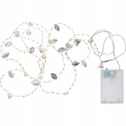 Star Trading LED-es dekorációs lánc ezüst Leaf levelek elemes (729-04)