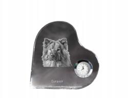 Art-Dog Eurasier szív alakú kristály óra az Ön fényképével (5055882452138)