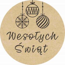 Avery Karácsonyi matricák Boldog Karácsonyt Öko Kraft gömbök 100 db w2 (EPL-131.FI30.WS2.40.100)