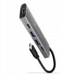 AXAGON HMC-5G21 Többportos Usb hub 5in1, 10Gbps, 2x Usb-a 2x Usb-c Hdmi 4K, , (HMC-5G21)