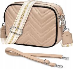  Kis Méretű Női Válltáska Pu Bőrből, Bézs, 2 Pánttal (6919387692545)