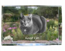 Art-Dog Korat macska fotó kristályban, ajándéktárgy, trófea, köszönetajándék (5055882467781)