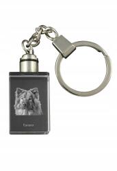 Art-Dog Eurasier kristály kulcstartó kutya kulcstartó fényképpel megvilágított (5055882428133)