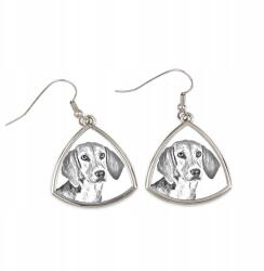 Art-Dog Harrier háromszög alakú, lógós kutya fülbevaló, fényképpel, személyre szabható (5055882475731)