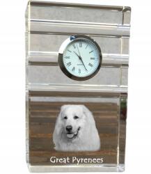 Art-Dog Pireneusi hegyi kutya kristály asztali karóra az Ön fényképével (5060381107779)