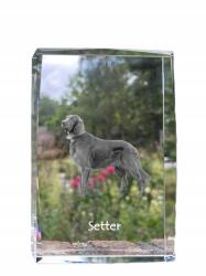 Art-Dog Angol szetter kutya kép kristályban, ajándéktárgy, trófea, köszönetnyilvánítás (5055882466357)