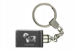 Art-Dog Cseh terrier kristály kulcstartó kutya kulcstartó fényképpel megvilágított (5055882427457)