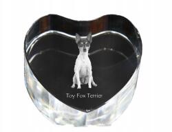 Art-Dog Amerikai toy terrier kristály szív, dísz, ajándéktárgy kutya fotóval (5055882446335)
