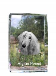 Art-Dog Afgán agár kutya kép kristályban, emléktárgy, trófea, köszönetnyilvánítás (5055882465961)