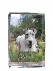 Art-Dog Foksterier durvaszőrű kutya kép kristályban, ajándéktárgy, trófea (5055882466203)