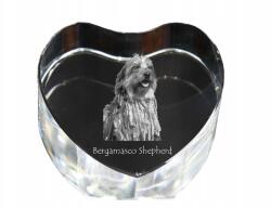 Art-Dog Bergamasco kristály szív, dísz, ajándéktárgy kutya fotóval (5055882446014)