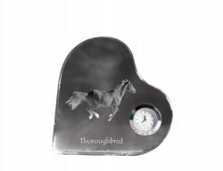  Angol telivér ló kristály szív alakú óra fényképpel (5055882453166)