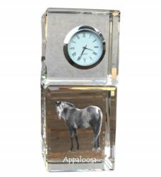 Appaloosa ló kristály asztali óra az Ön fényképével, ajándéktárgy (5055882418554)