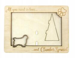 Art-Dog Clumber spániel gravírozott képkeret kutyával, kutya neve (5906111216499)