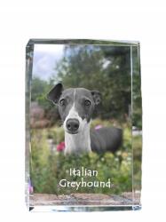 Art-Dog Olasz agár fénykép kutya kristályban, ajándéktárgy, trófea, köszönetajándék (5055882466234)