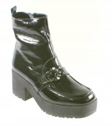 Simen bokacsizma, Size 39, fekete, lakkozott természetes bőr (4313A)