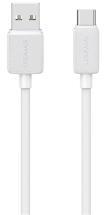 USAMS KY adatkábel (USB - Type-C, 3A, gyorstöltő, 200cm) FEHÉR (174386)