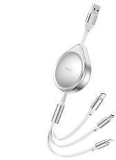 REMAX DRIP adatkábel 3in1 (USB - Type-C/lightning/microUSB, 2.4A, 15W, gyorstöltő, 100cm) EZÜST