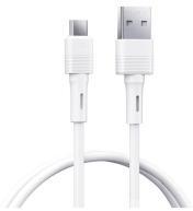 REMAX LEYA adatkábel (USB - microUSB, 2.4A, gyorstöltő, 100cm) FEHÉR