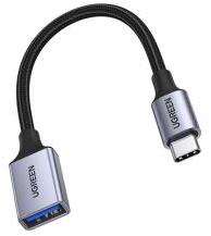 UGREEN US378 adapter kábel (USB aljzat - Type-C, OTG, 15cm, cipőfűző) FEKETE (170758)