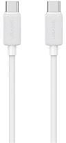 USAMS KY adatkábel (Type-C - Type-C, 60W, PD gyorstöltő, 200cm) FEHÉR