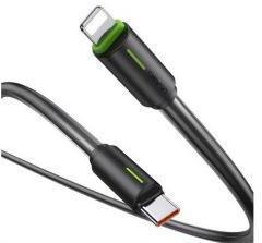 USAMS YU adatkábel (Type-C - lightning, 30W, gyorstöltő, 100cm) FEKETE