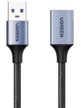 UGREEN US115 adatkábel hosszabbító (USB aljzat - USB, 200cm, cipőfűző) FEKETE