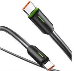 USAMS YU adatkábel (Type-C - Type-C, 60W, gyorstöltő, 100cm) FEKETE (163695)