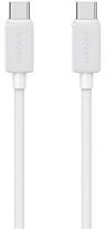 USAMS KY adatkábel (Type-C - Type-C, 60W, gyorstöltő, 100cm) FEHÉR (170028)