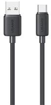 USAMS KY adatkábel (USB - Type-C, 3A, gyorstöltő, 300cm) FEKETE