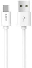 DEVIA adatkábel (USB - Type-C, 10W, gyorstöltő, 100cm) FEHÉR (165897)