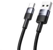 USAMS SY SERIES adatkábel (USB - Type-C, 3A, 18W, gyorstöltő, 120cm) FEKETE (166593)
