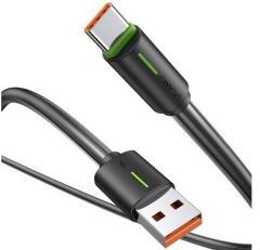 USAMS YU adatkábel (USB - Type-C, 18W, gyorstöltő, 100cm) FEKETE