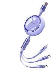 REMAX LINON adatkábel 3in1 (USB - Type-C/lightning/microUSB, 2.4A, 66W, gyorstöltő, 100cm) LILA