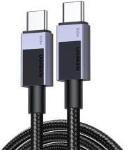 UGREEN L512 adatkábel (Type-C - Type-C, 100W, PD gyorstöltő 3.0, 200cm, cipőfűző) FEKETE
