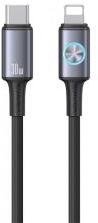 USAMS HUAN adatkábel (Type-C - lightning, 30W, PD gyorstöltő, 120cm) SÖTÉTSZÜRKE