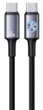 USAMS HUAN adatkábel (Type-C - Type-C, 60W, PD gyorstöltő, 120cm) SÖTÉTSZÜRKE