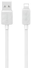 USAMS KY adatkábel (USB - lightning, 2.4A, gyorstöltő, 100cm) FEHÉR
