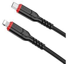 hoco. X59 adatkábel (Type-C - lightning, 20W, PD gyorstöltő, 100cm) FEKETE (154969)