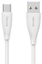 USAMS GREEN SERIES adatkábel (USB - Type-C, 18W, 3A, gyorstöltő, 100cm) FEHÉR