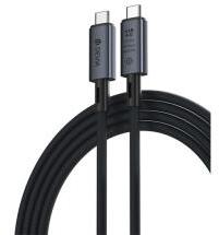 DEVIA EXTREME adatkábel (Type-C - Type-C, 240W, PD gyorstöltő, 100cm, cipőfűző) FEKETE