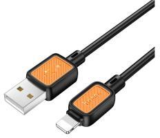 hoco. X108 adatkábel (USB - lightning, 2, 4A, gyorstöltő, 100cm) FEKETE