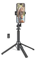 hoco. K21 szelfibot (univerzális, alumínium tripod állvány, állítható, bluetooth távkioldó, 137cm, 4