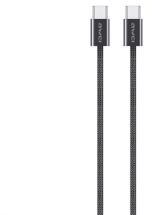 Awei CL-219T adatkábel (Type-C - Type-C, 60W, 100cm, gyorstöltő, cipőfűző) FEKETE (162456)