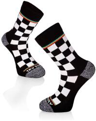 Try To Fly Active Lifestyle SQUARES fehér-fekete pamut zokni, 43-46 EU, Többszínű (TF32-218-3)