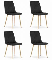  LAVA szék - fekete bársony / fa színű lábak x 4